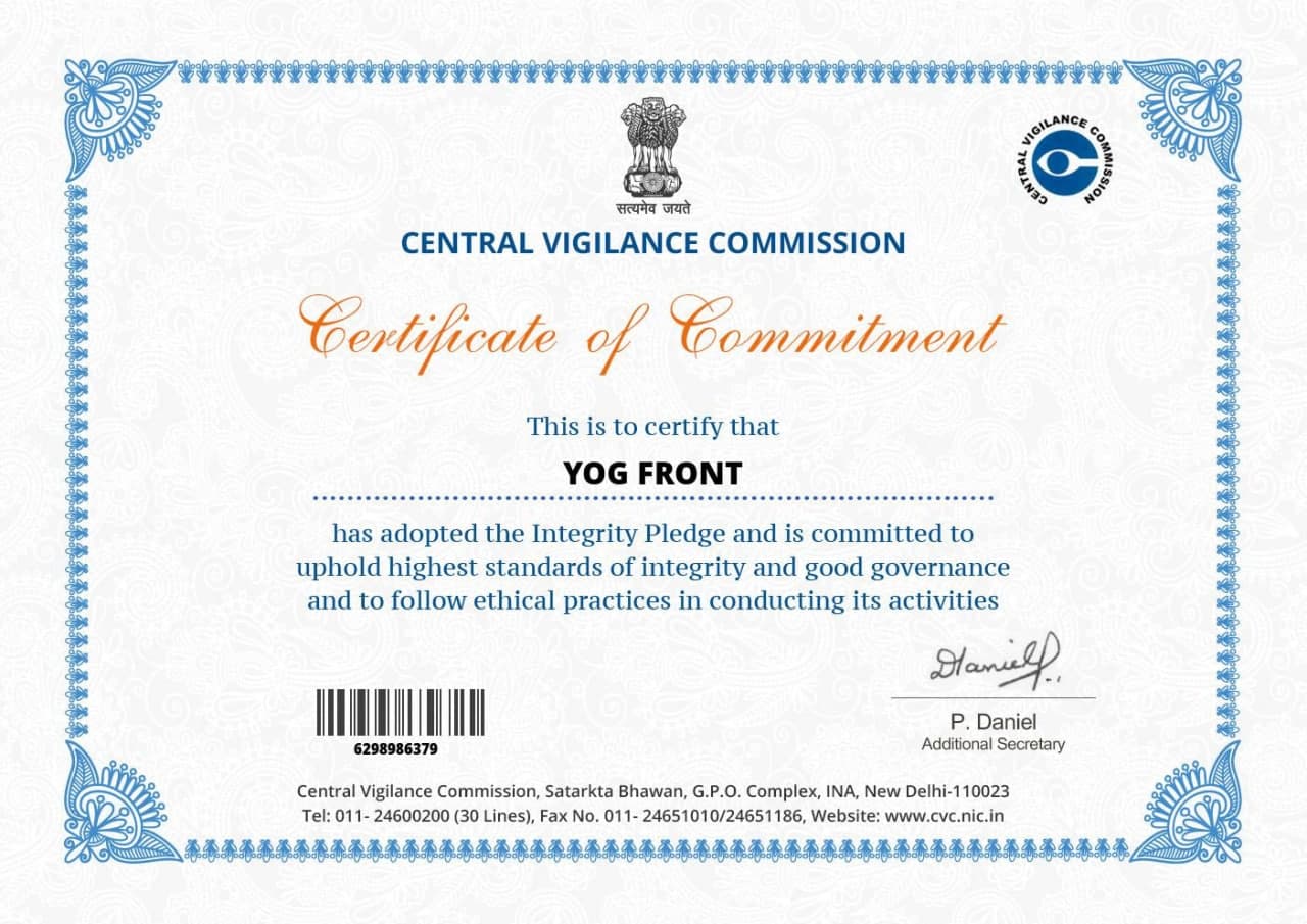 Central Vigilance Commission : Yog Front