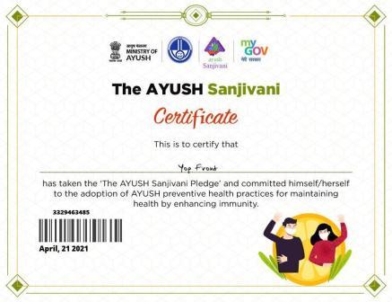 Ministry of Ayush : Yog Front